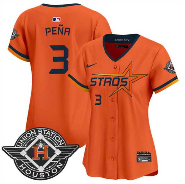 Women's Houston Astros #3 Jeremy Pena Orange 2025 City Connect Limited Stitched Jersey Dzhi,We sell and wholesale Women's Houston Astros #3 Jeremy Pena Orange 2025 City Connect Limited Stitched Jersey Dzhi on line form chian!